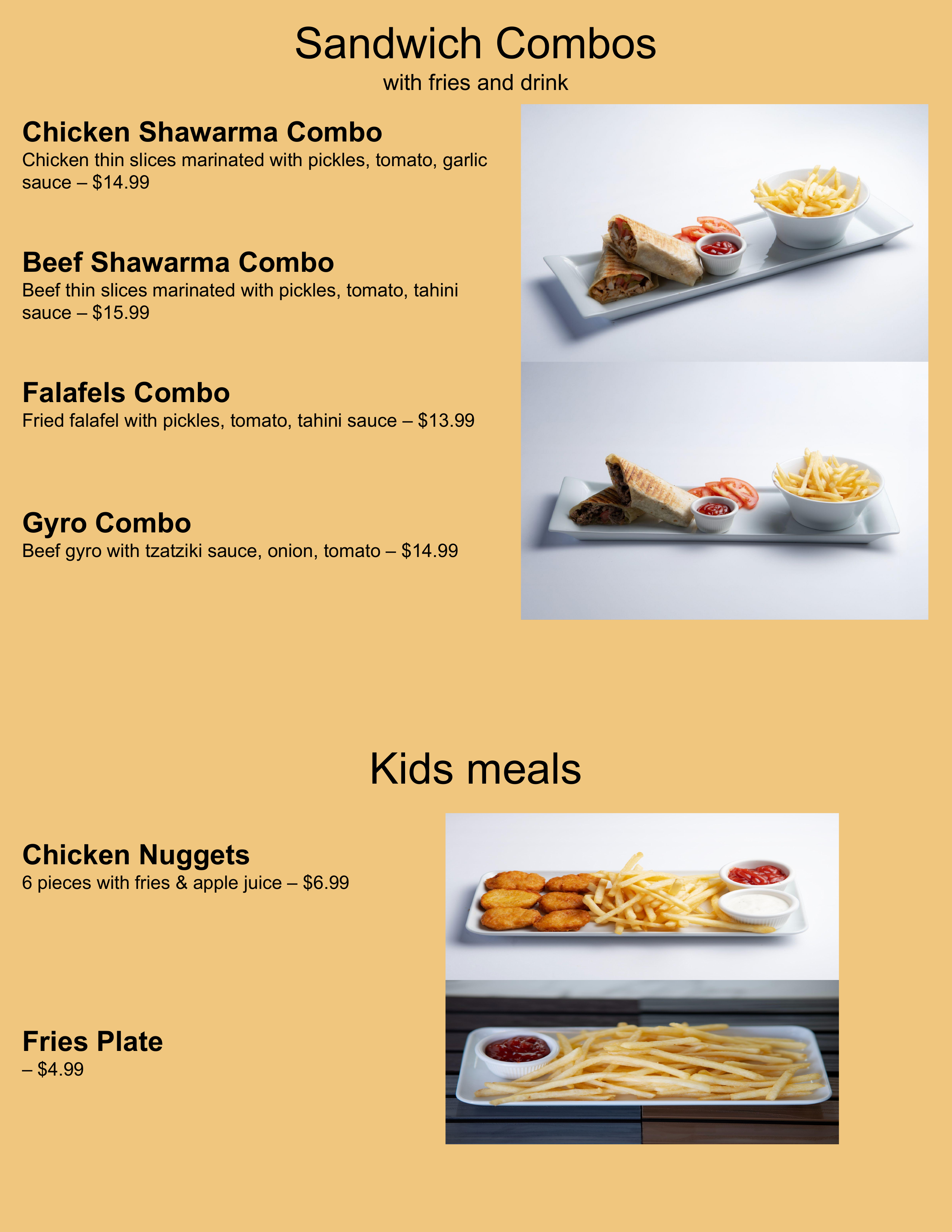 Blue Sky Lounge menu page 6